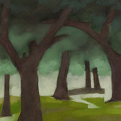 South Grove painting detail by Alexandria Levin