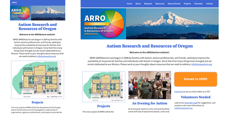 ARROAutism home page image
