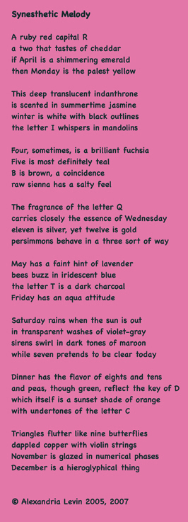 synesthetic melody by alexandria levin